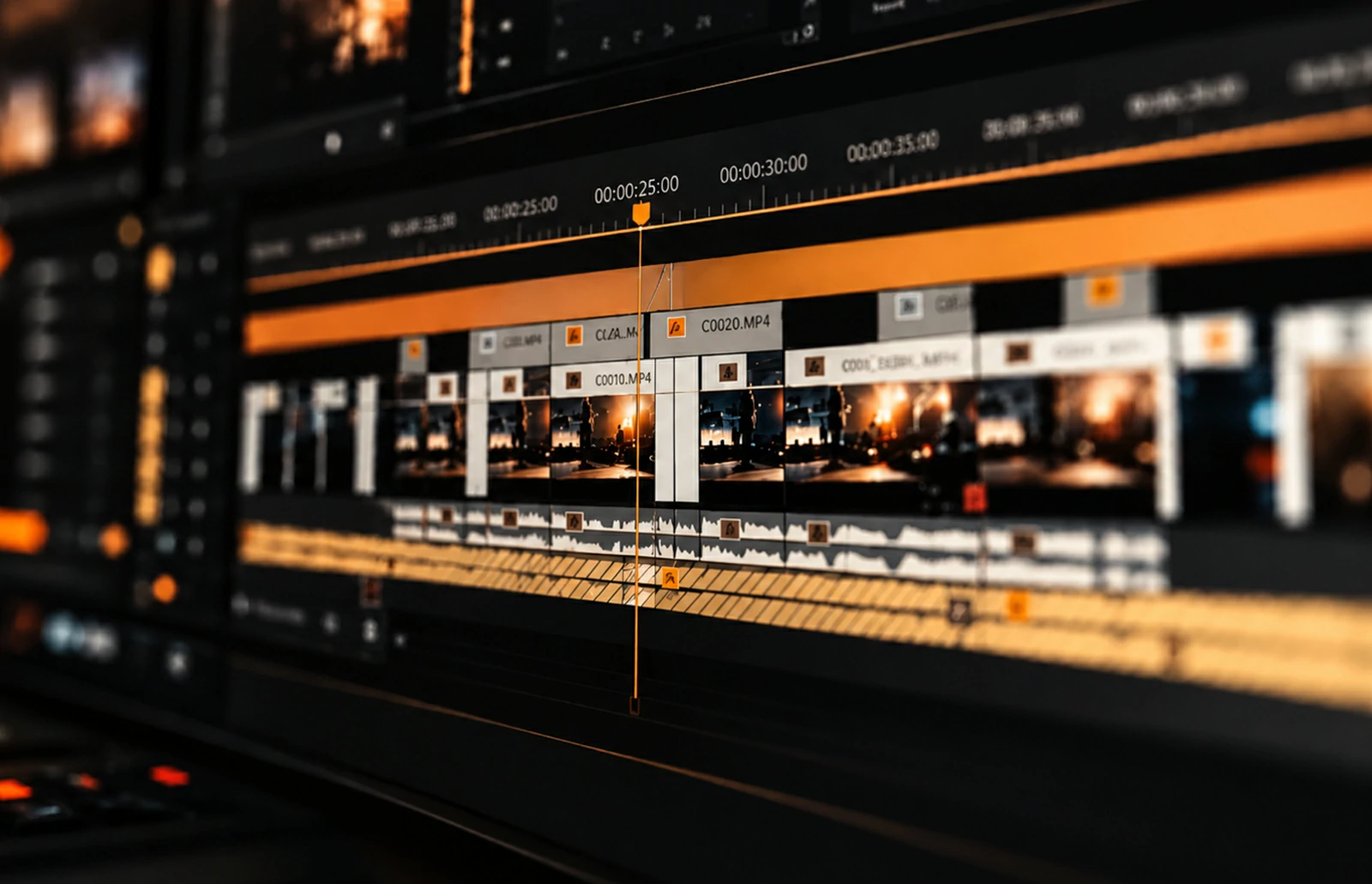 Mesa de edición, color grading y dirección audiovisual